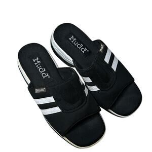 Y2K Vintage Mudd Platform Sandals Slip On Streetwear Comfy Slide On Black White